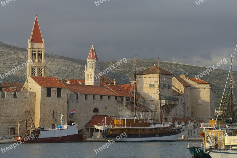 Croatia Dalmatia Trogir Historic Center Port