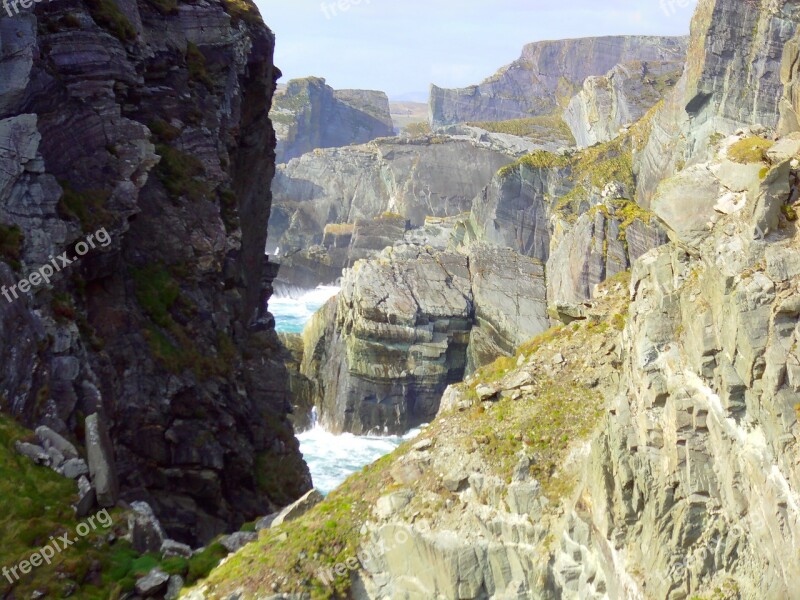 Rocks Sea Shoreline Landscape Irlanda