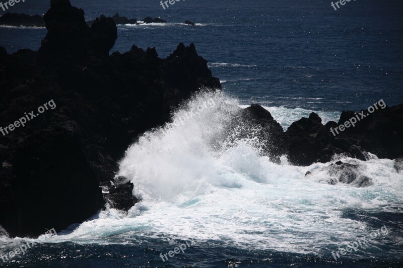 Sea Waves Jeju Island Free Photos