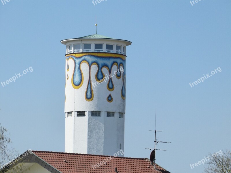 Tower Water Water Tower Drip Paint