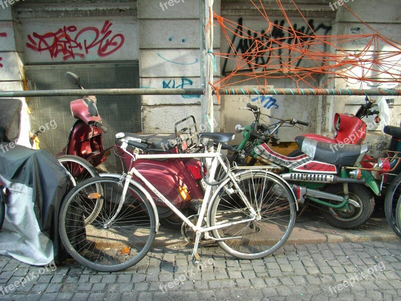 Bike Colorful Roller Old Lumber