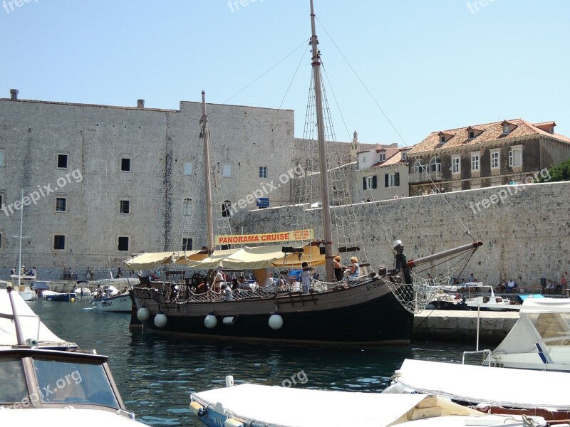 Croatia Dubrovnik City Boat Old Town