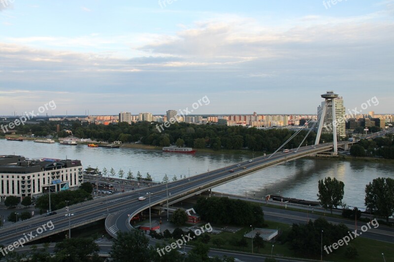 Bratislava Slovakia Danube Bridge Free Photos