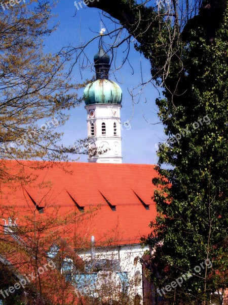 Saint Jacob Church Building Roof Church Tower Overgrowed Log