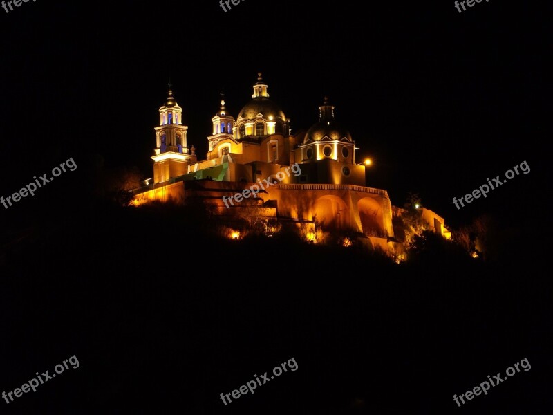 Cholula Puebla Church Pyramid Mexico