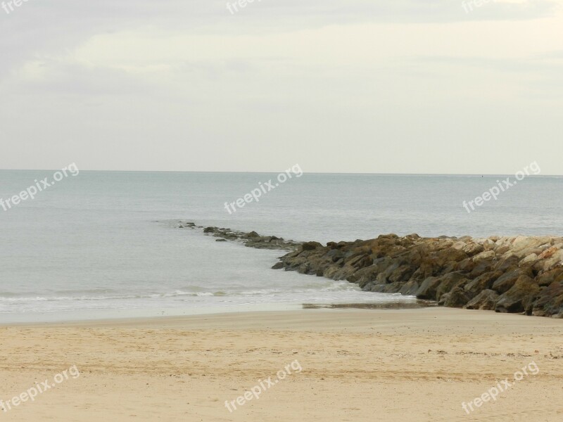 Beach Breakwater Cadiz Free Photos