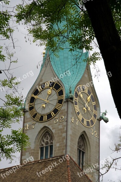 Switzerland Zurich Steeple Fraumünster Free Photos