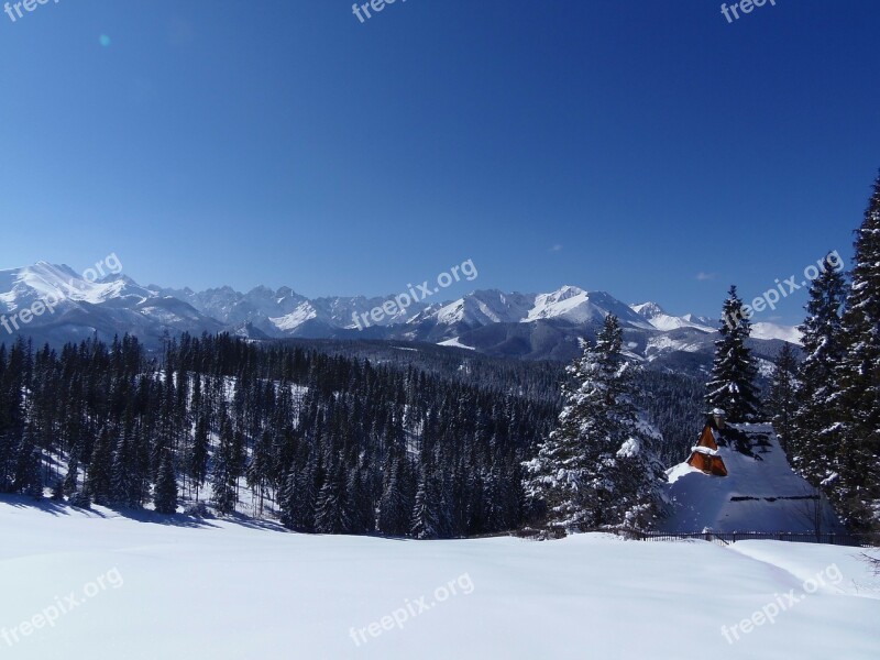 Snowy Landscape High Mountains Travel Free Photos