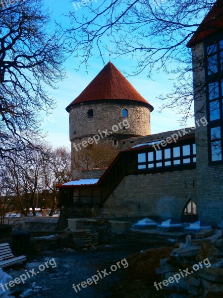 Tower Red Old Wall Old Town