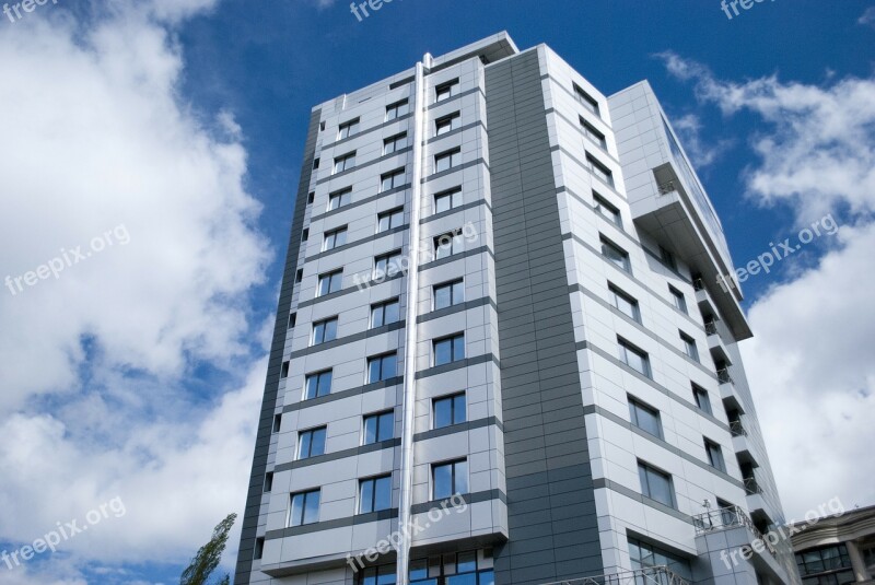 Building Sky Clouds Buildings Hotel