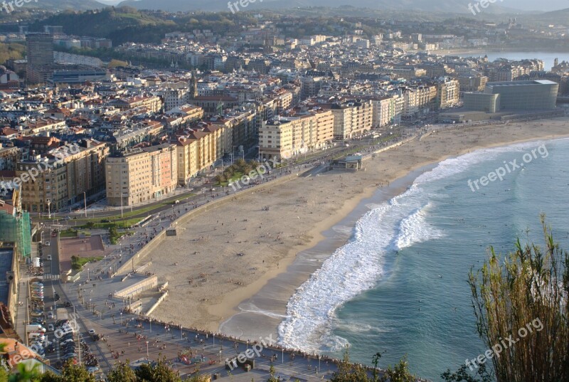 Zurriola Beach San Sebastian Spring Free Photos