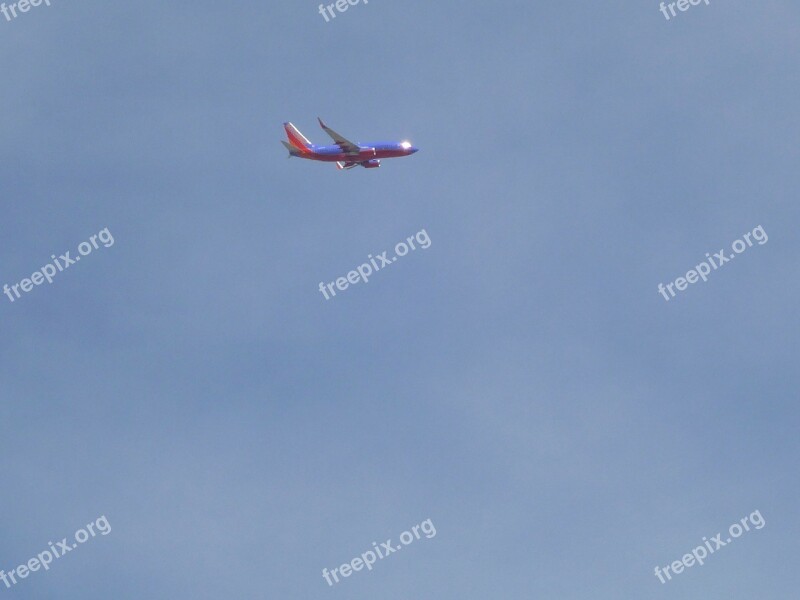 Airplane Clouds Sky Flying Blue