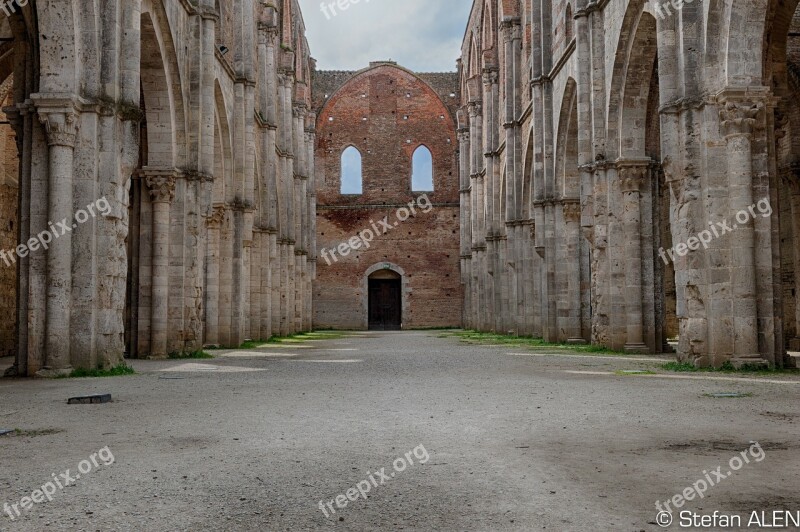 Tuscany Italy Monastery Abbey Ruin