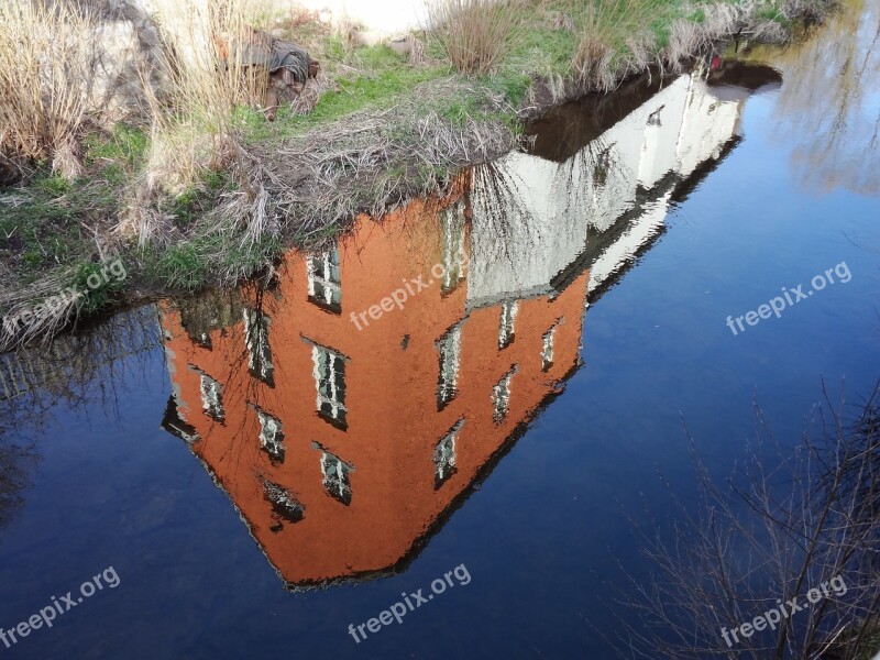 House Mirroring Blue Water Free Photos