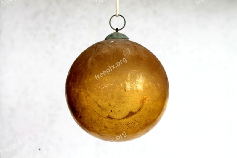 Ball Glass Yellow Glass Christmas Ornament Glass Ball