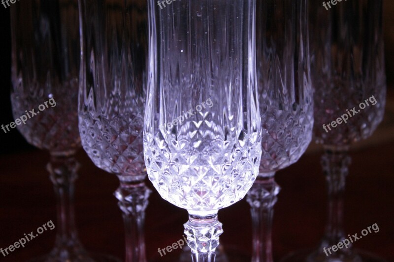 Blue Glass Art Crystal Glasses