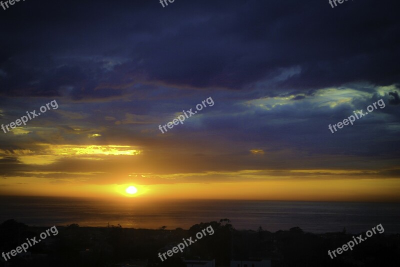 Sunset Clouds Beach Eventide Sky