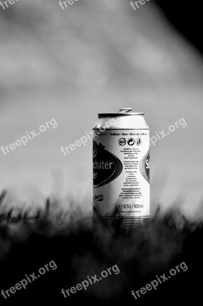 Can Beer Grass Black And White Photography Solitude