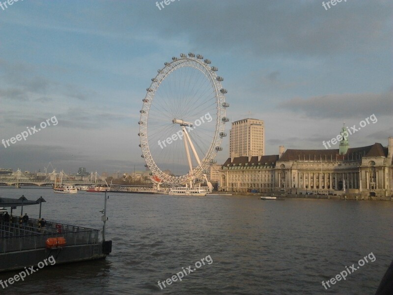 London The River Thames Giant Ferris Wheel Free Photos