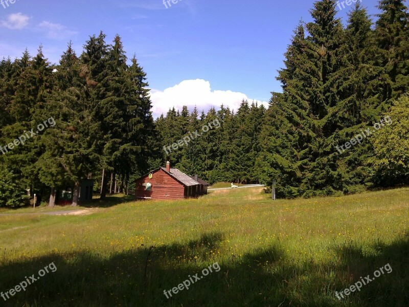 Erbeskopf Germany Landscape Log Cabin Forest