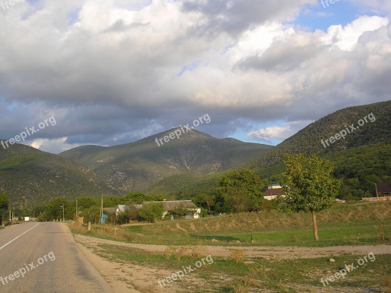 Crimea Landscape Scenic Mountains Sky