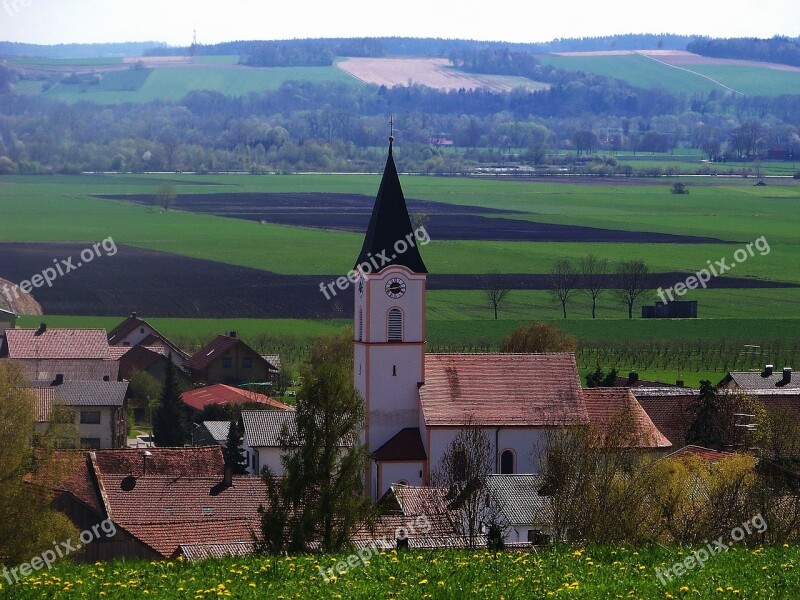 Bavaria Germany Church Village Buildings