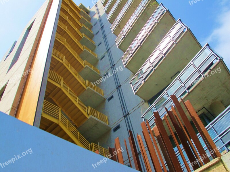 Balconies San Diego Stairs Yellow Red