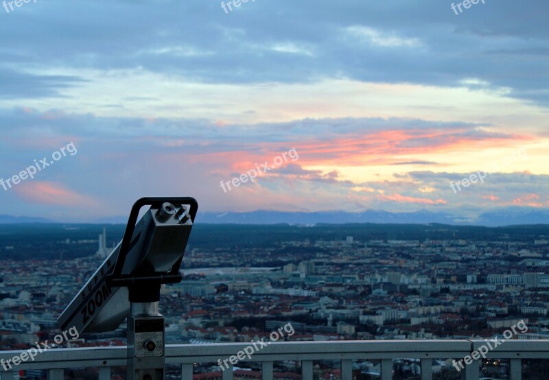 Olympia Tower Munich Olympic Park Tower Binoculars