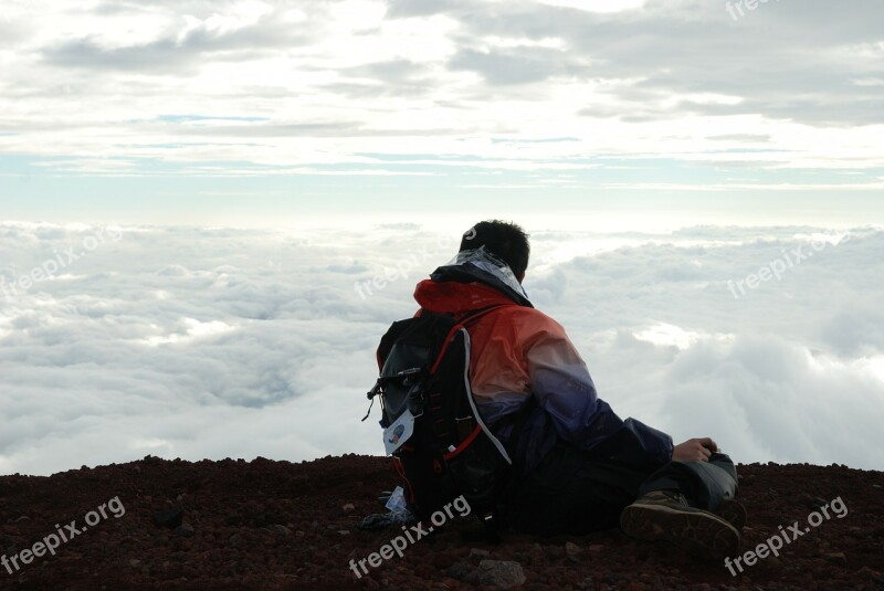 Top Mountain Sky Cloud Rock Blue Sky