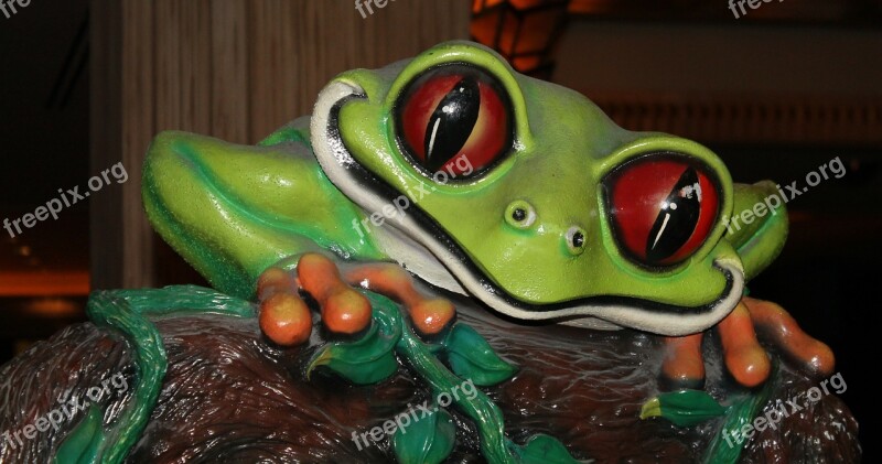 Tree Frog Sculpture Plastic Art