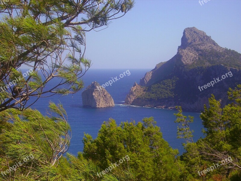 Pollença Spain Trees Rocks Rocky