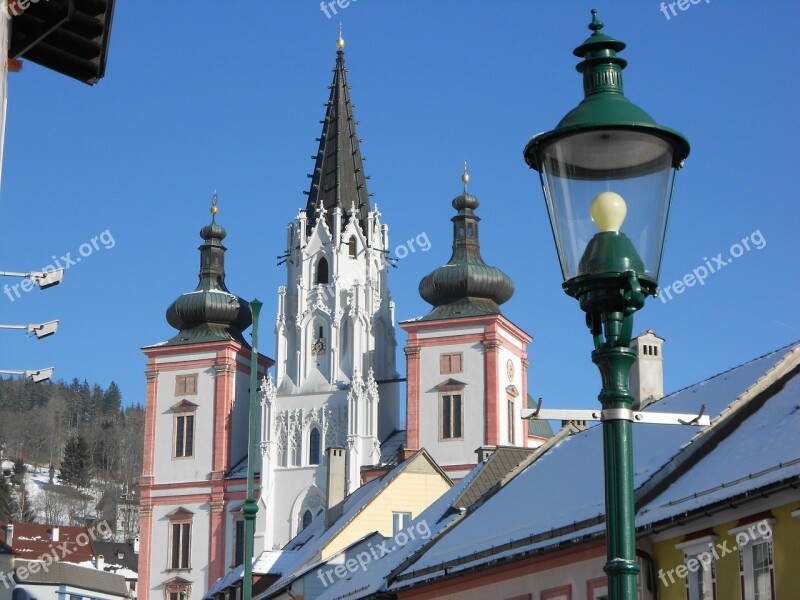 Mariazell Styria Church Downtown Street Lamp