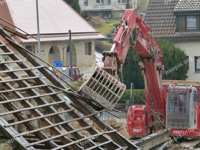 House Demolition Roof Work Excavators