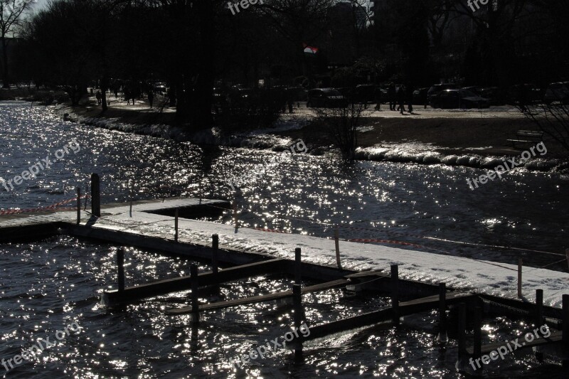 Hamburg Outer Alster Light Reflections Backlighting Free Photos