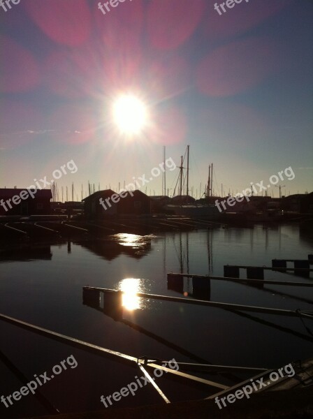 Sunset Port Sea Solar Boats