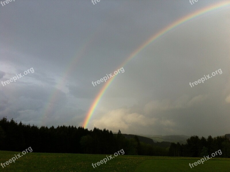 Rainbow Background Color Nature Free Photos