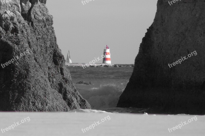 Lighthouse Algarve Sea Rock Beach