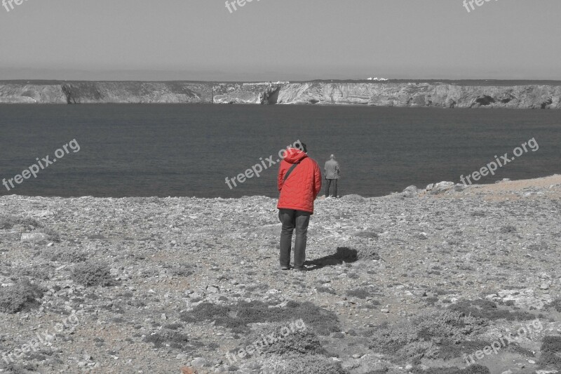 Sea Edge Of The Sea Algarve Human Portugal