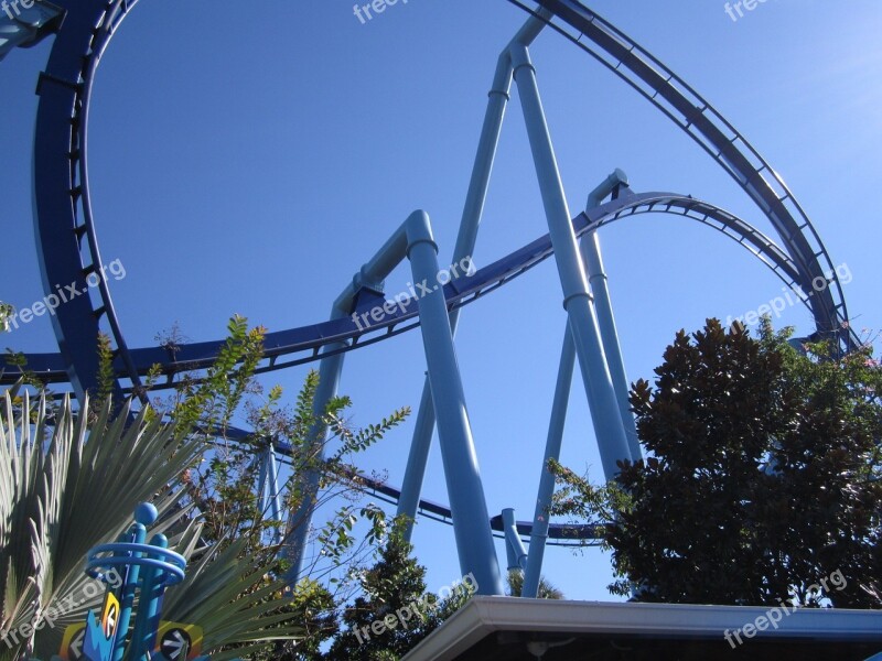 Amusement Park Rides Flying Colorful