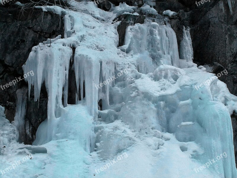 Frozen Waterfall Ice Water Dripping