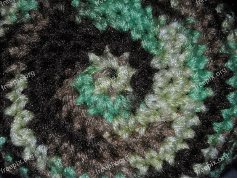 Camouflage Circle Yarn Crochet Black