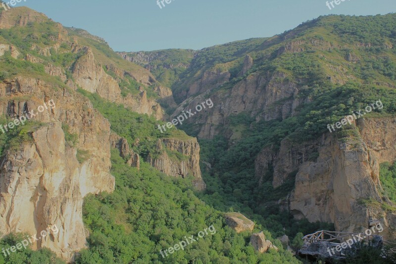 Armenia Landscape Mountains Forest Trees