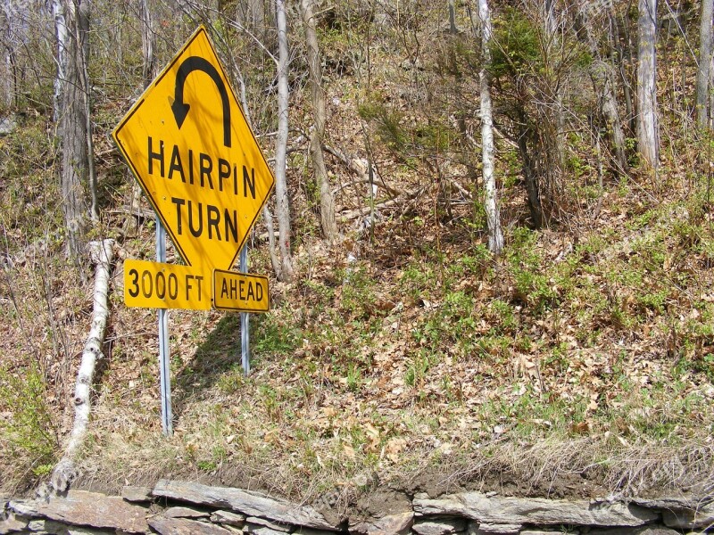 Sign Road Road Sign Roadsign Hairpin Turn