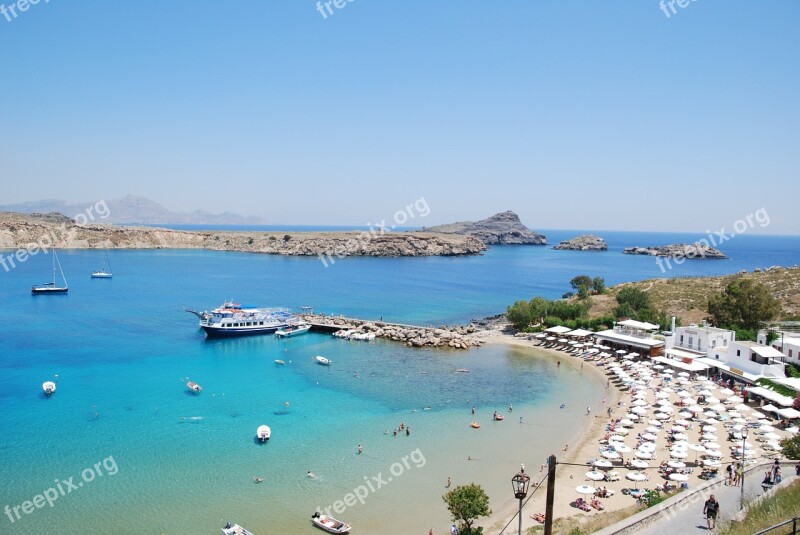 Lindos Beach Rhodes Island Greece