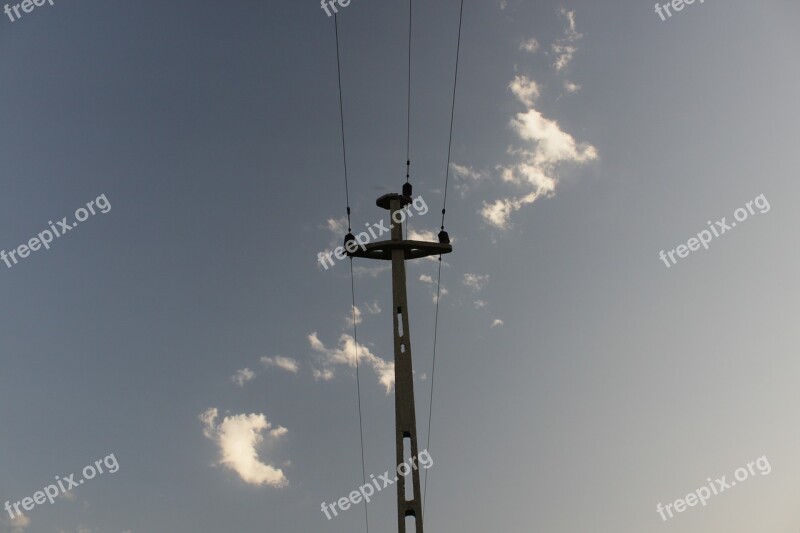 Concrete High Voltage Power Lines