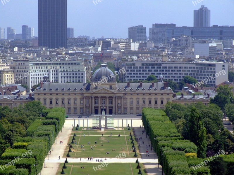 Paris France Buildings Plaza Trees