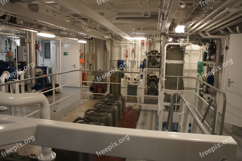 Machine Room Boat Boats Ship Motor