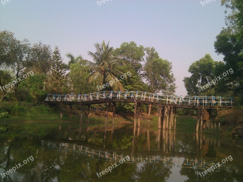 India Sky Clouds Bridge Scenic