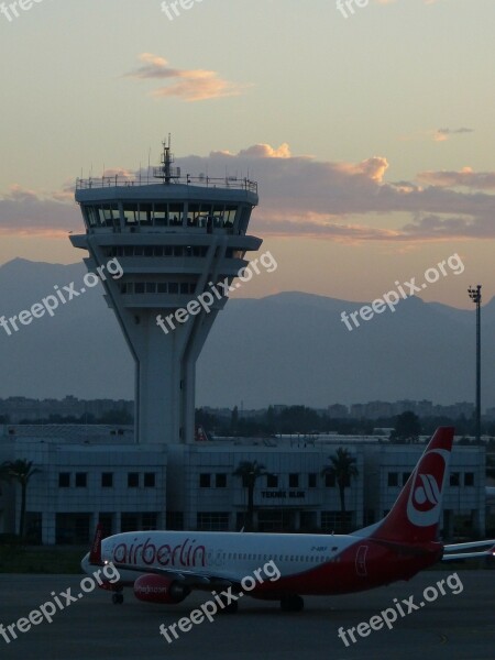 Airport Aircraft Tower Antalia Turkey