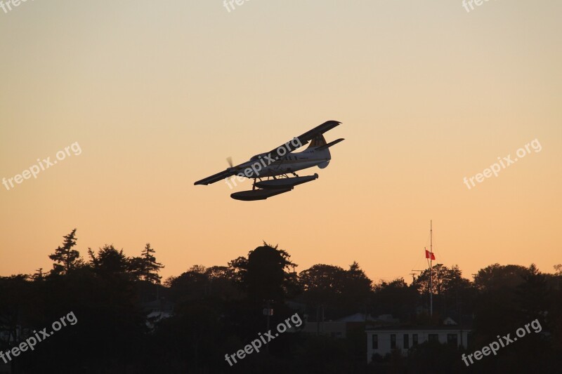 Seaplane Sunset Seaplanes Flying Water